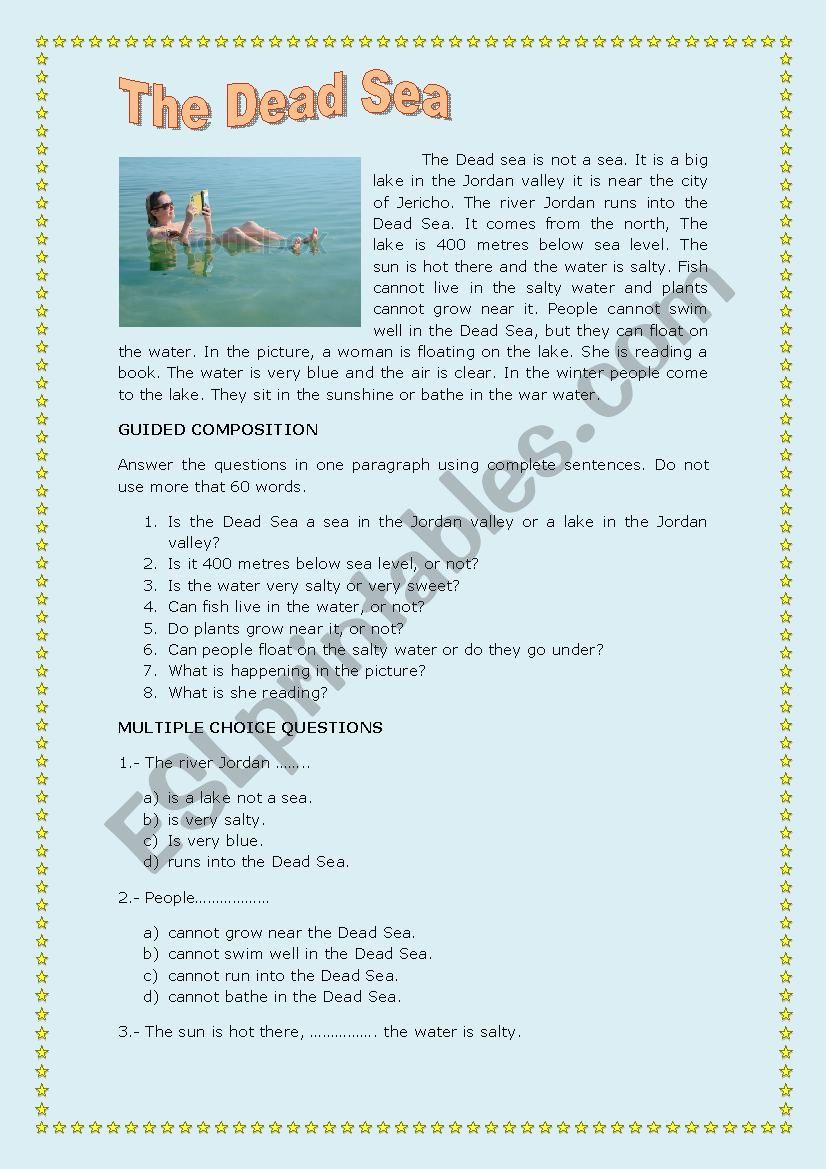 The Dead Sea worksheet