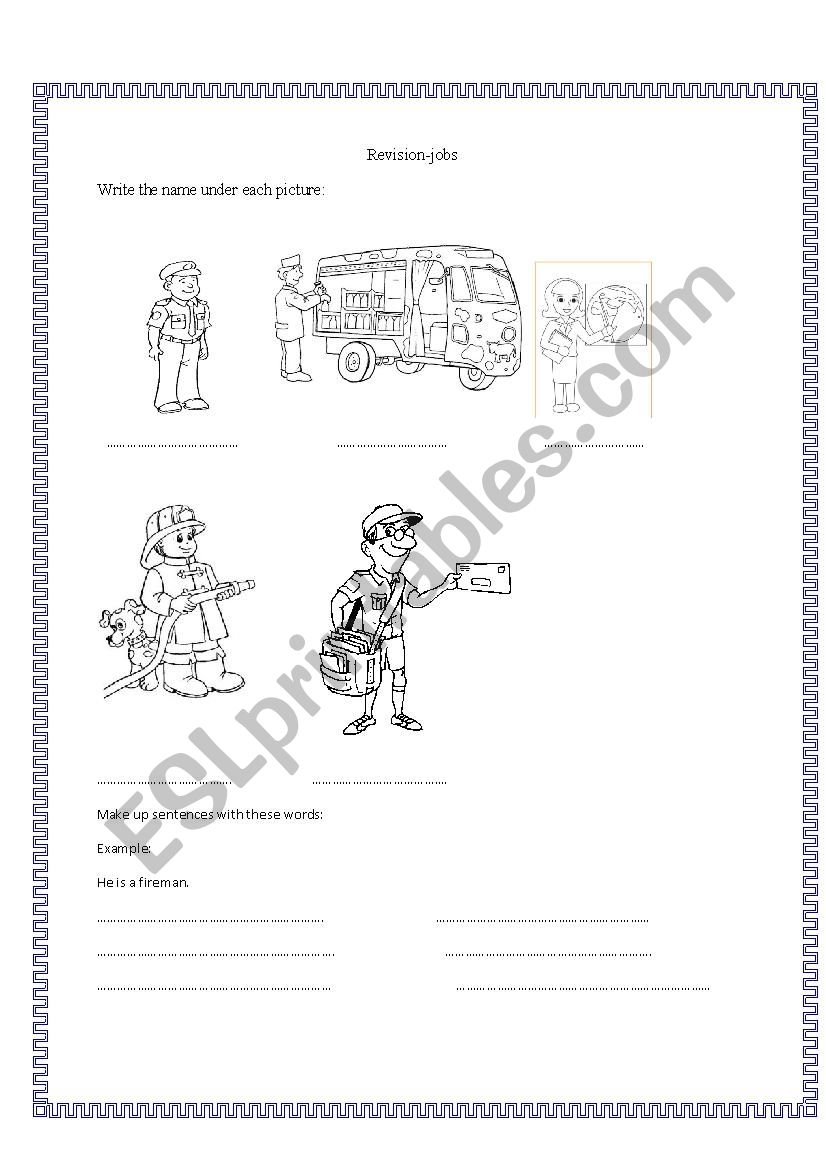 Jobs worksheet