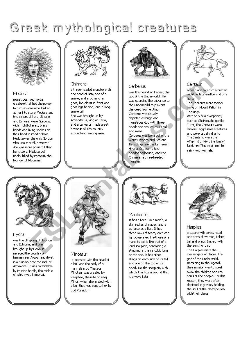 Greek And Roman Mythology Worksheet