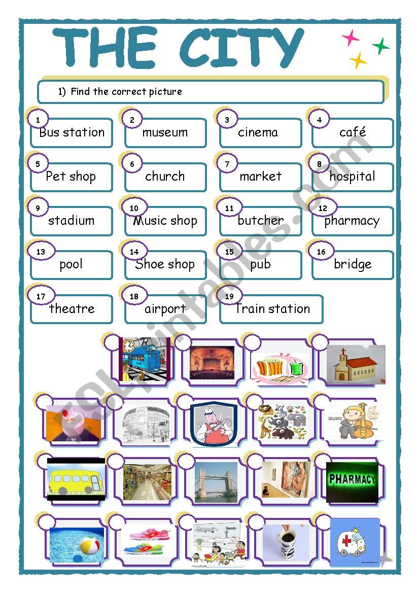 My city - ESL worksheet by aisha28