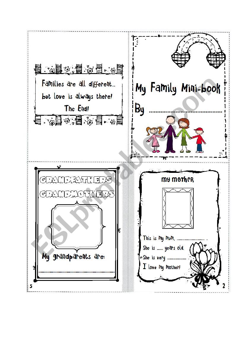 My family Mini-Book worksheet