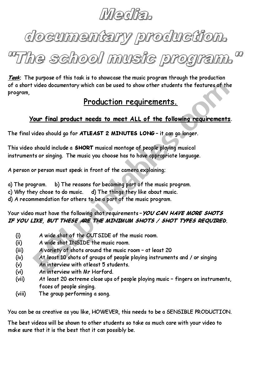 Media video production class and teacher evaluation