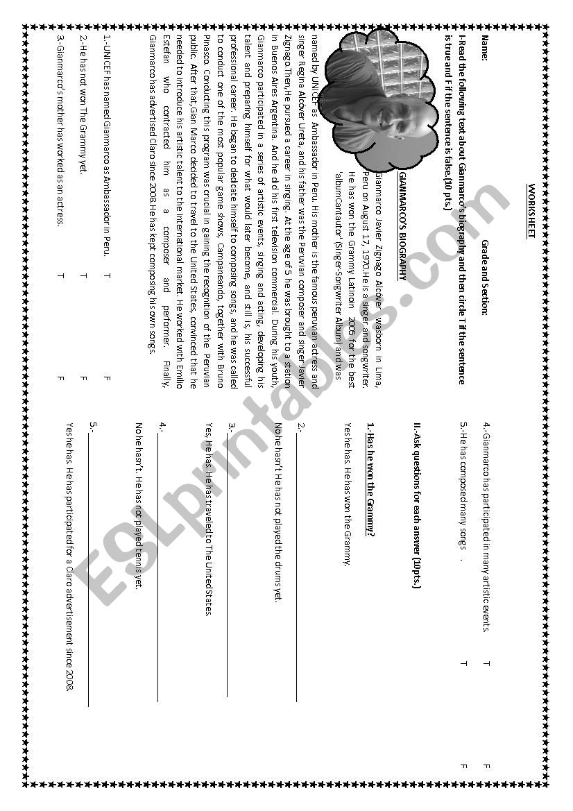 reading worksheet worksheet