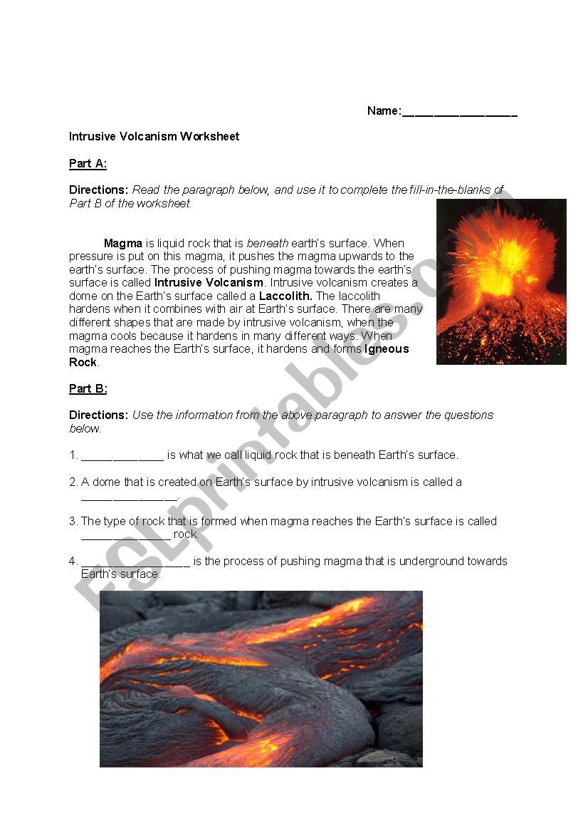 Inclusive Volcanos WS worksheet