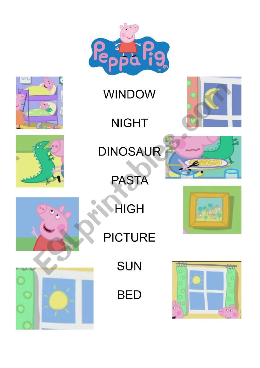 PEPPA PIG S01E01,02 MATCH1 worksheet