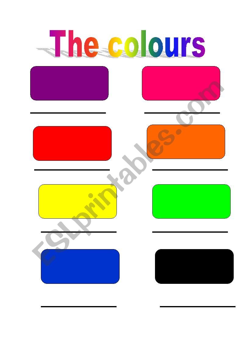 the colours worksheet