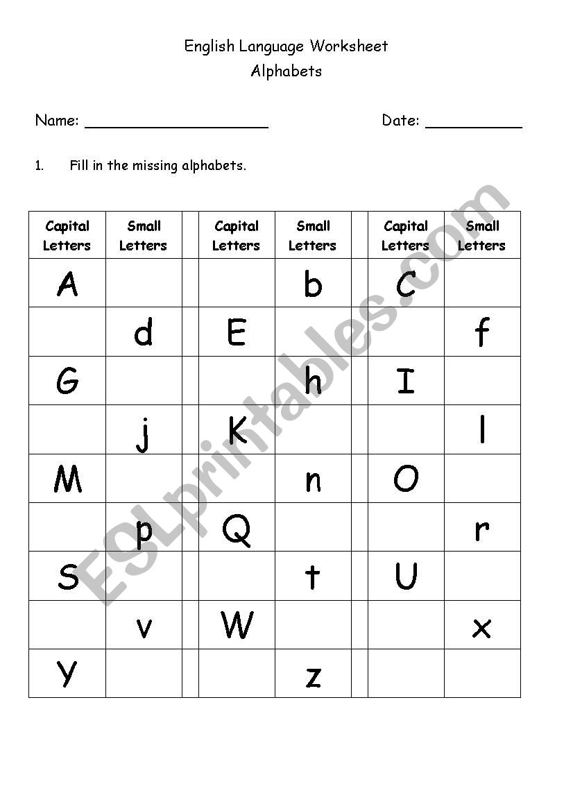 Alphabets & Phonics worksheet
