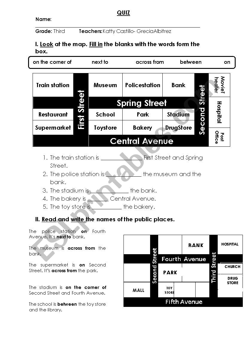 Locations worksheet