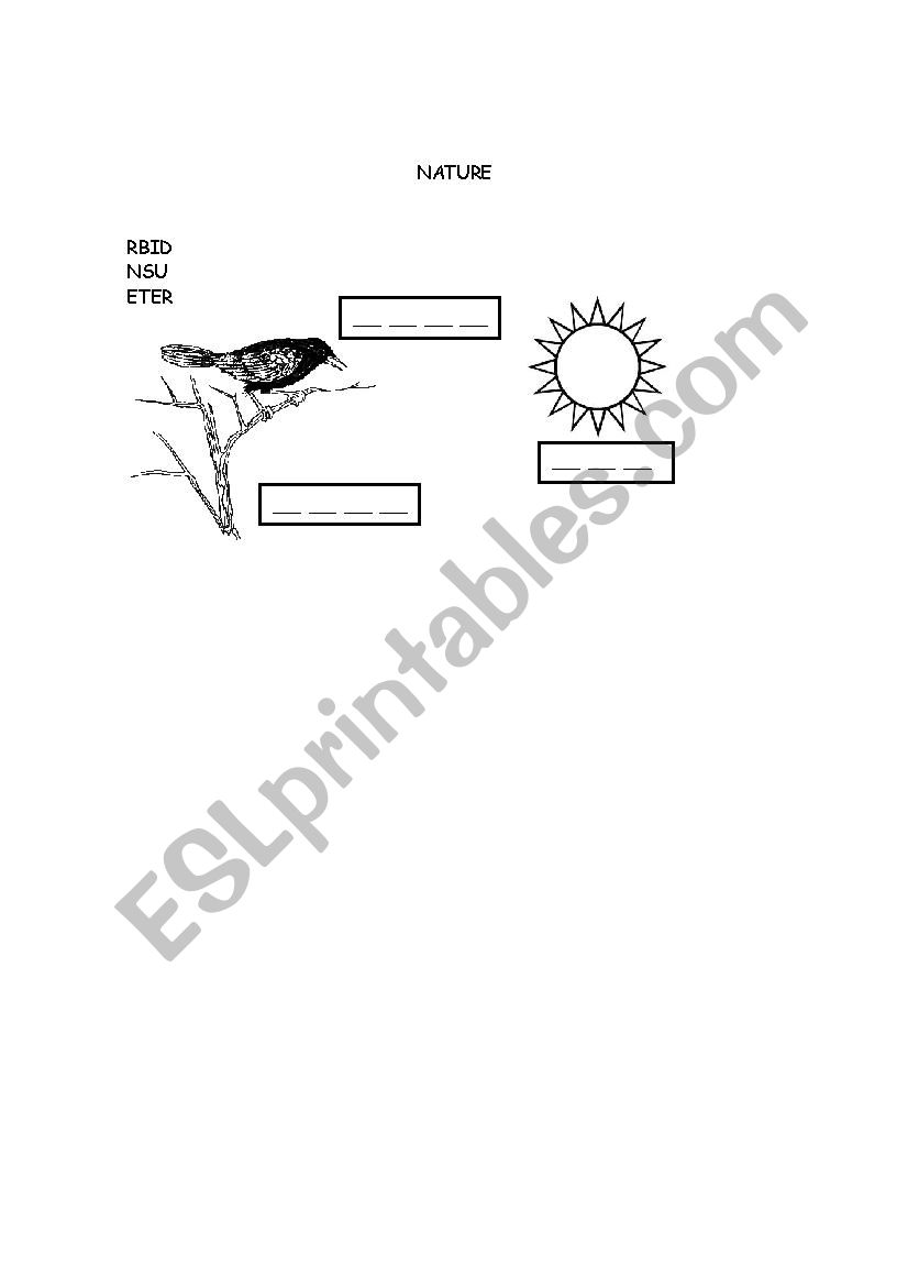 nature worksheet