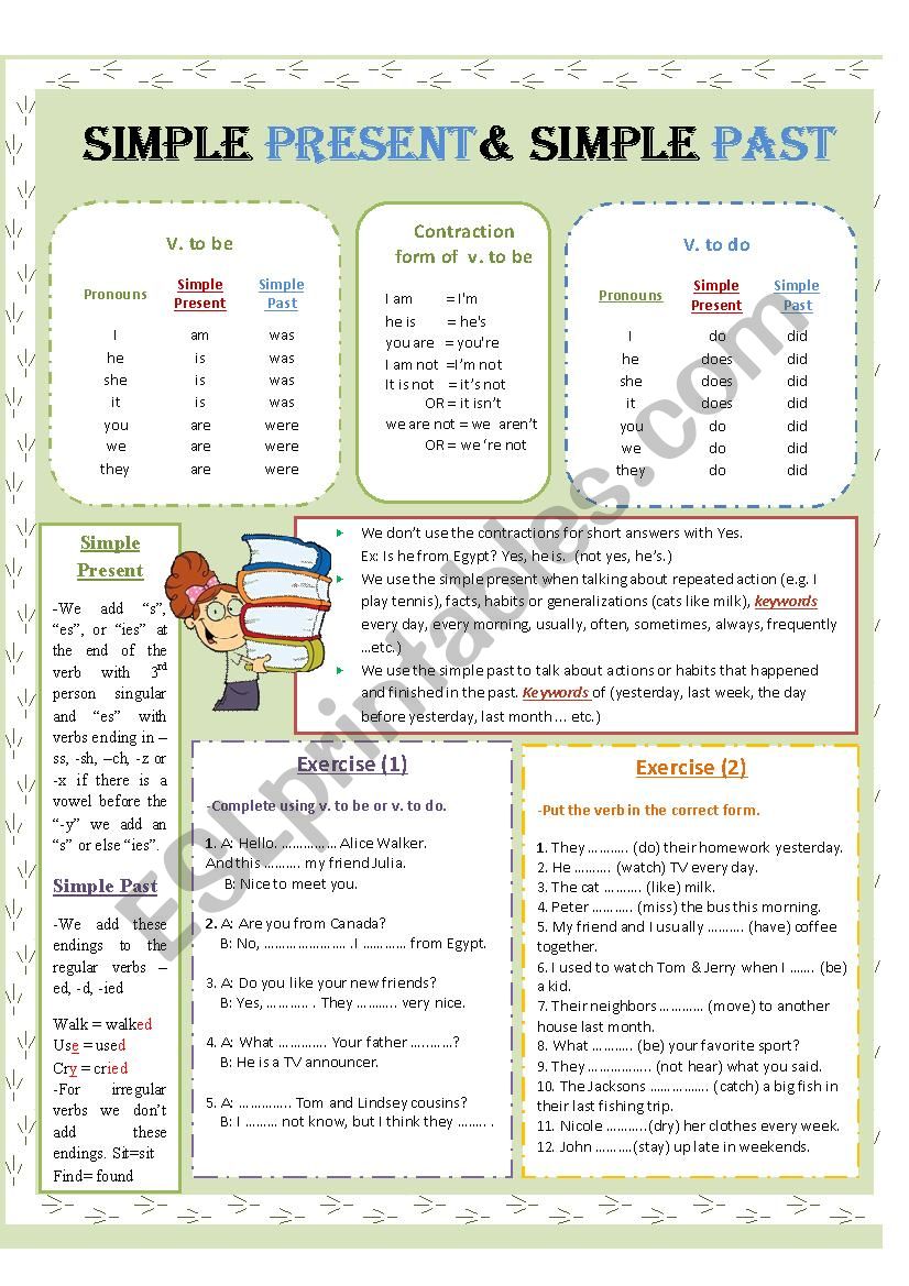 Present Simple Past Simple Worksheet