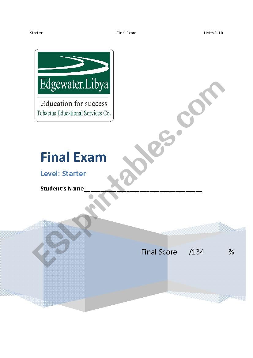 Face to Face Starter Final Exam