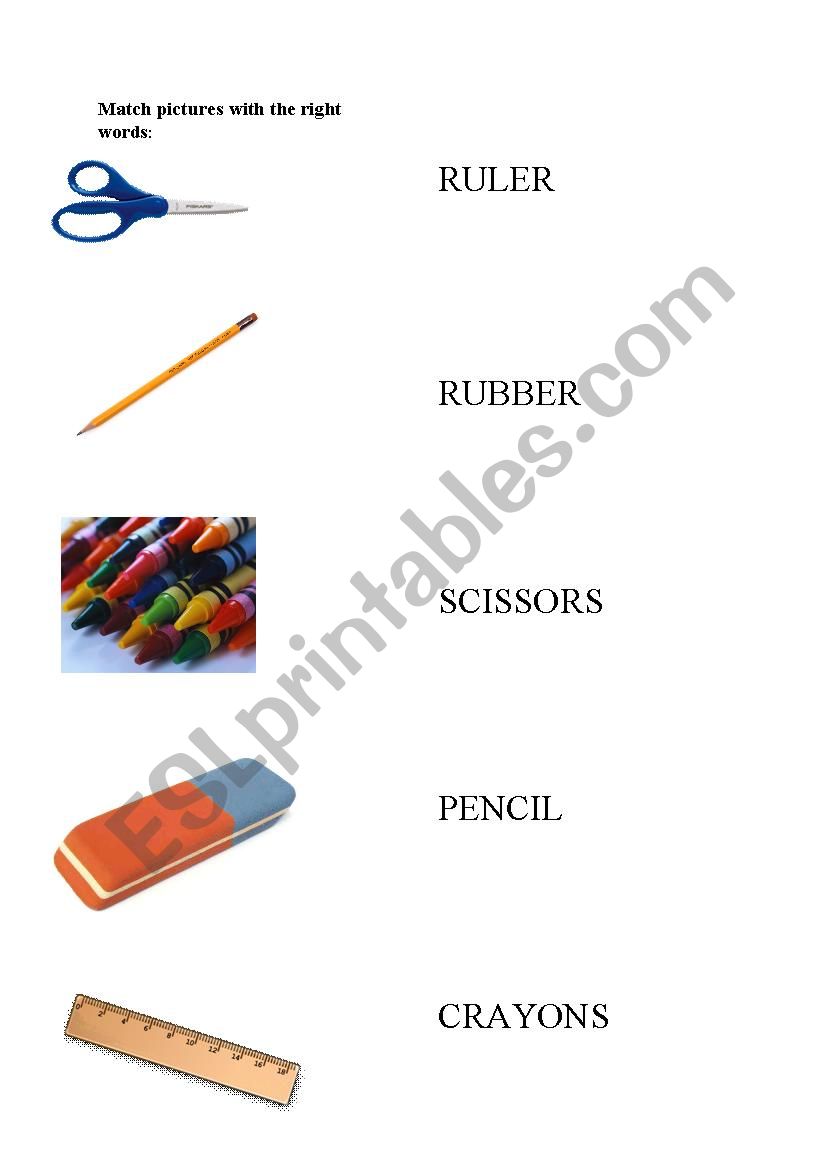 School accessories worksheet