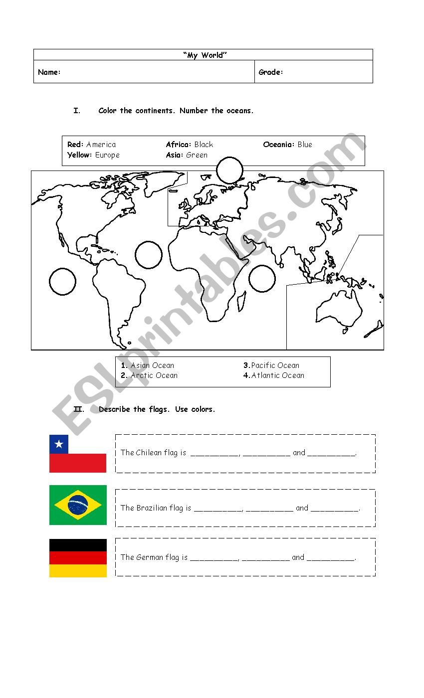 Countries and Nationalities worksheet