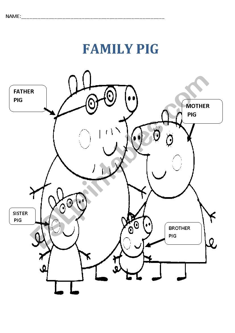 FAMILY PIG worksheet