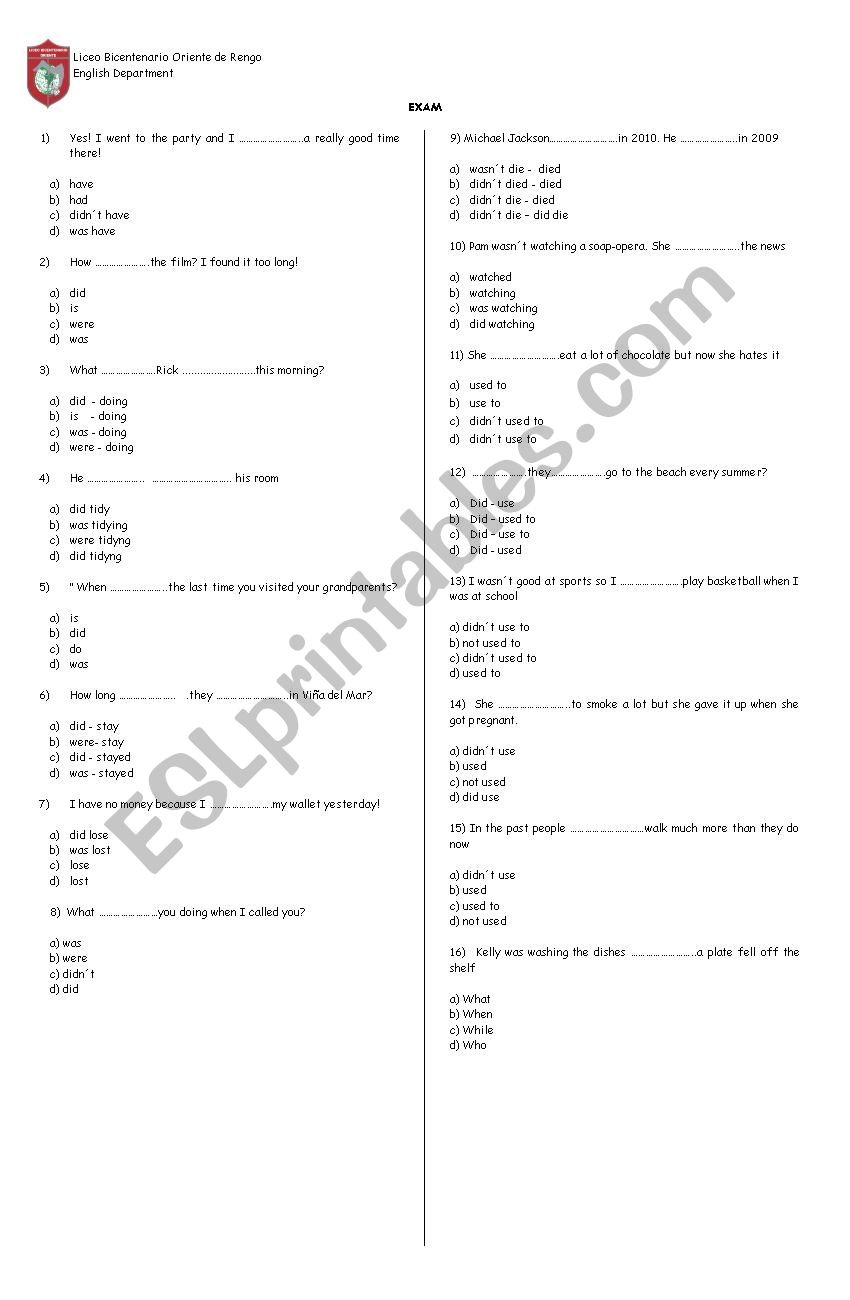 exam-past-tense-and-more-esl-worksheet-by-gianne