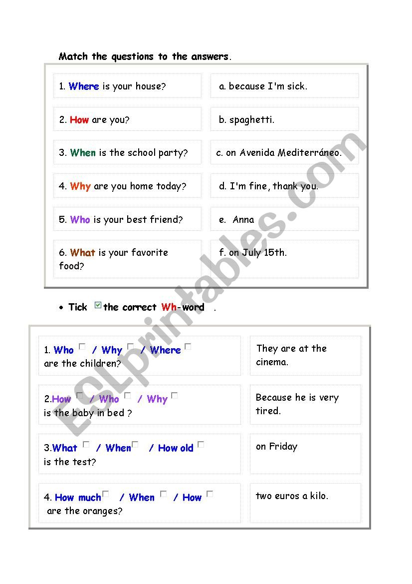wh questions - ESL worksheet by nuvico