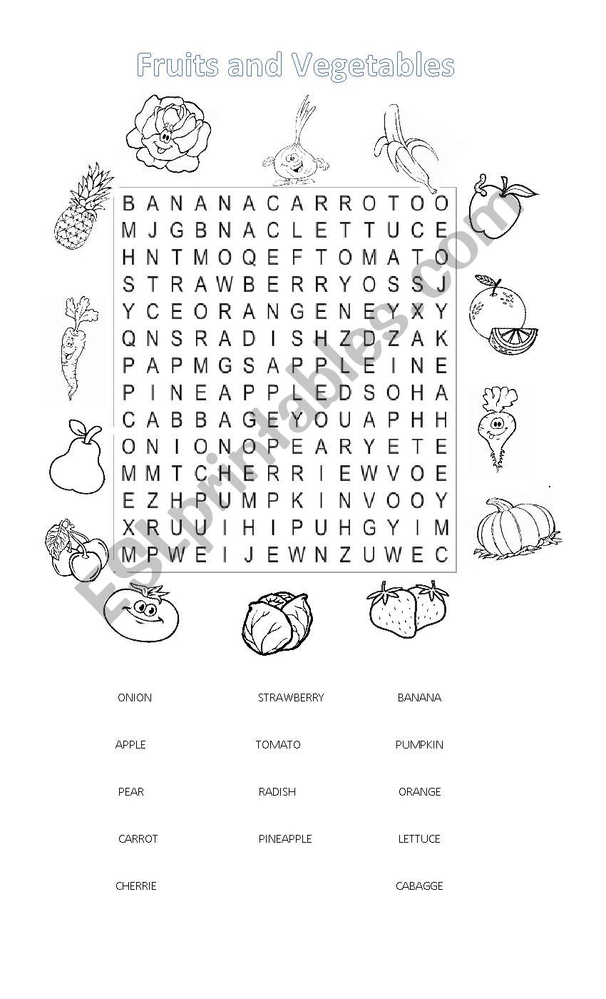 Fruits and Vegetables worksheet