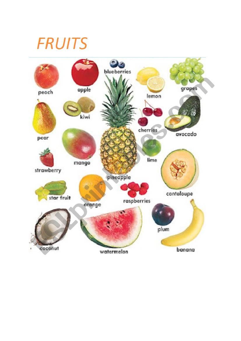 Favourite fruits worksheet