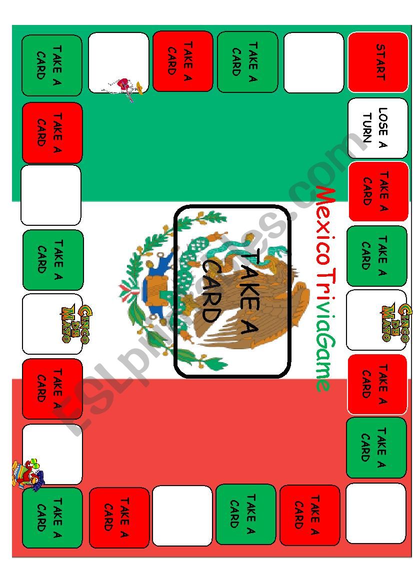 Mexico Trivia Game ESL Worksheet By EstherLee76