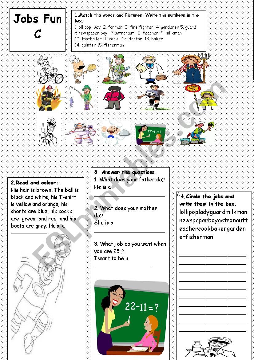 Jobs worksheet