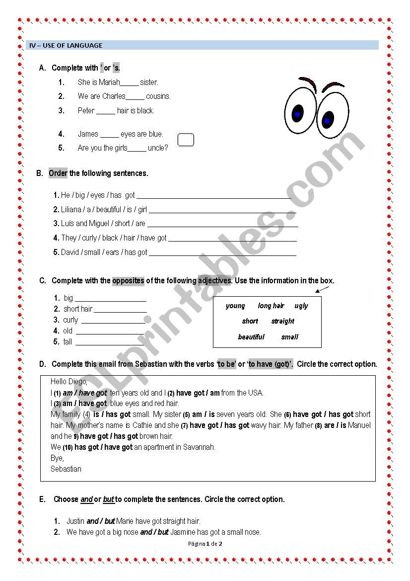 test 5th worksheet