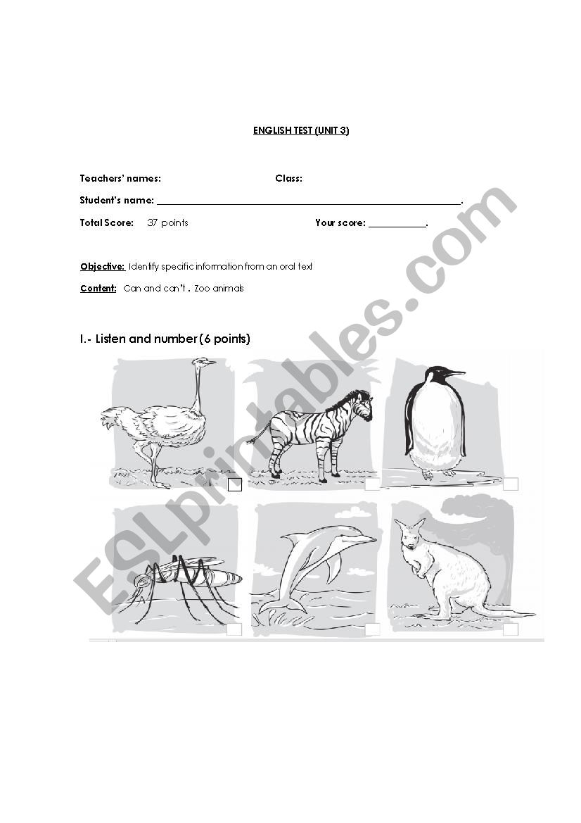 animals zoo esl worksheet by ratoncito85