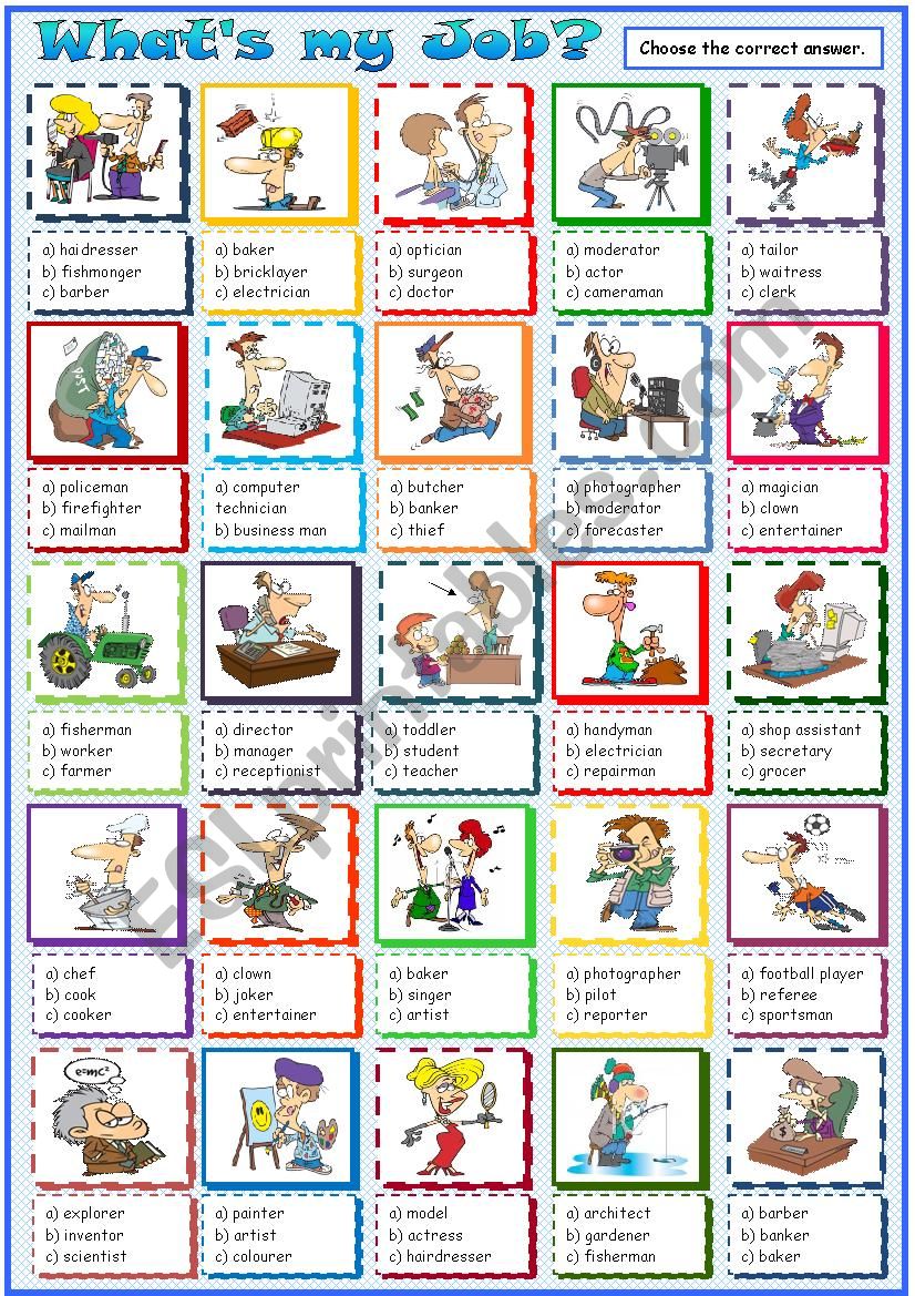 What´s my Job? - ESL worksheet by Krümel