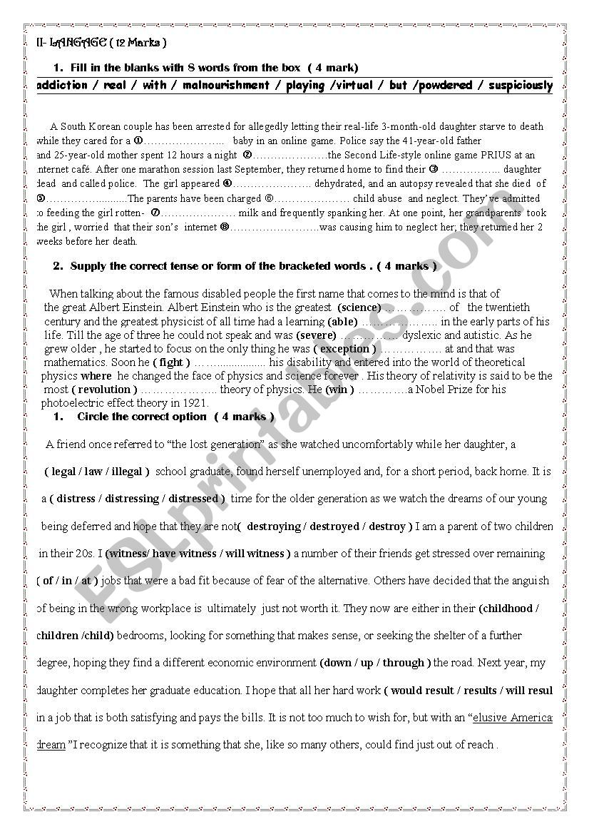 Mid Term Test N2  worksheet