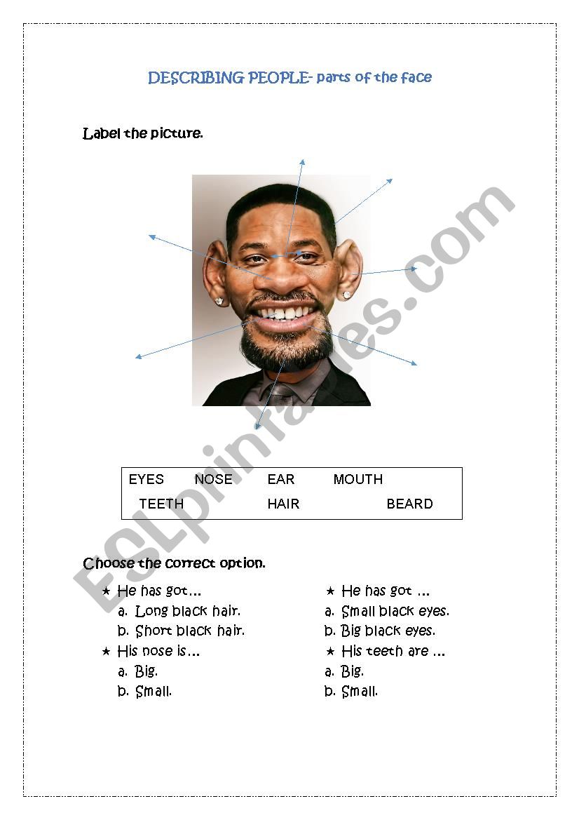 Describing people worksheet