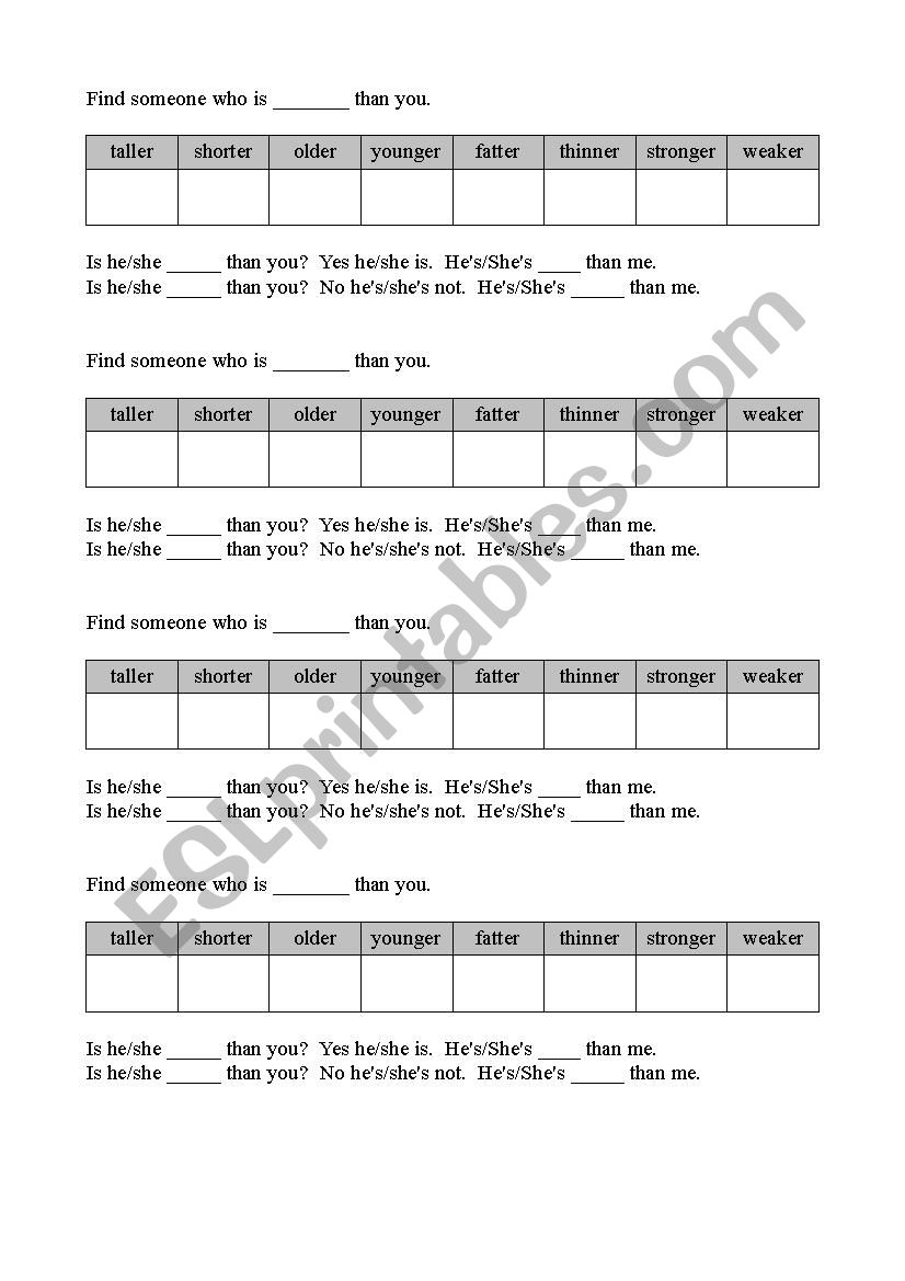 Find Someone Who... worksheet