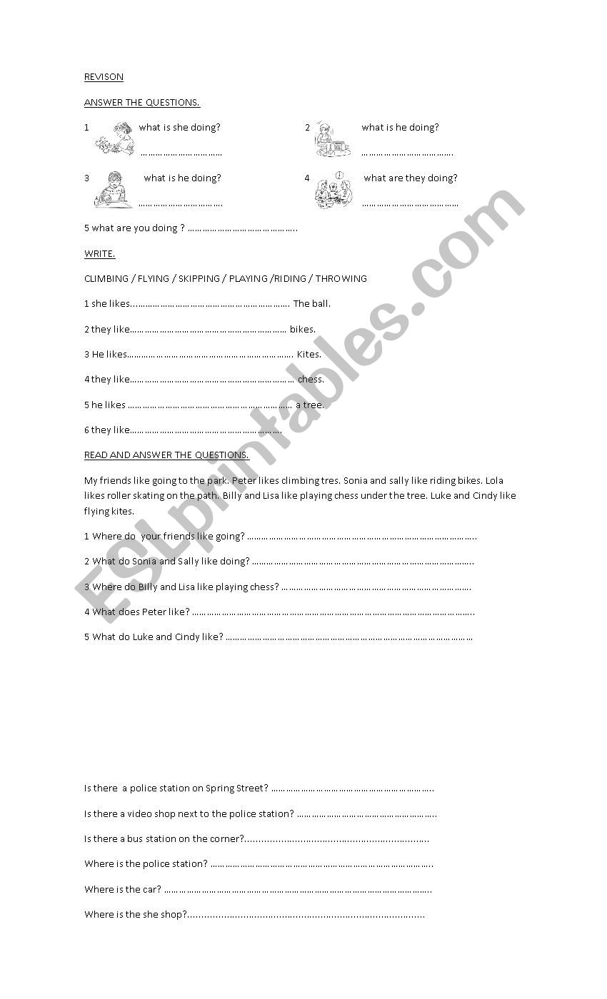 actions worksheet