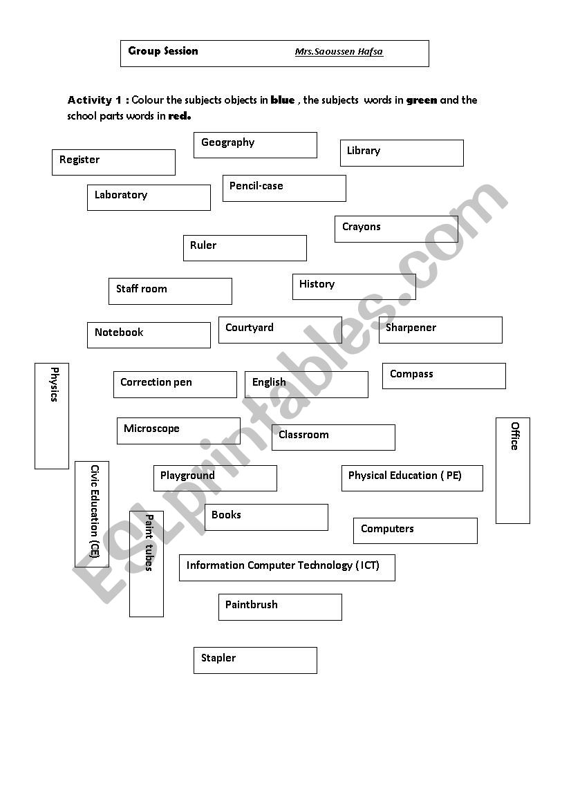 school  worksheet