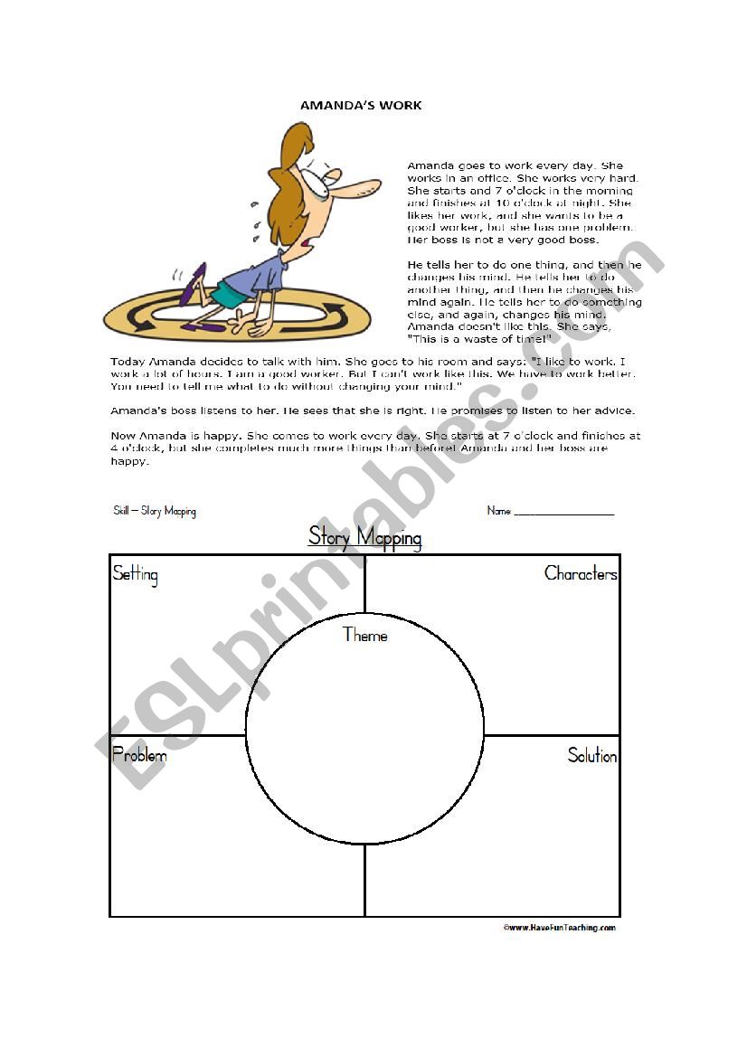 story with graphic rganizer worksheet