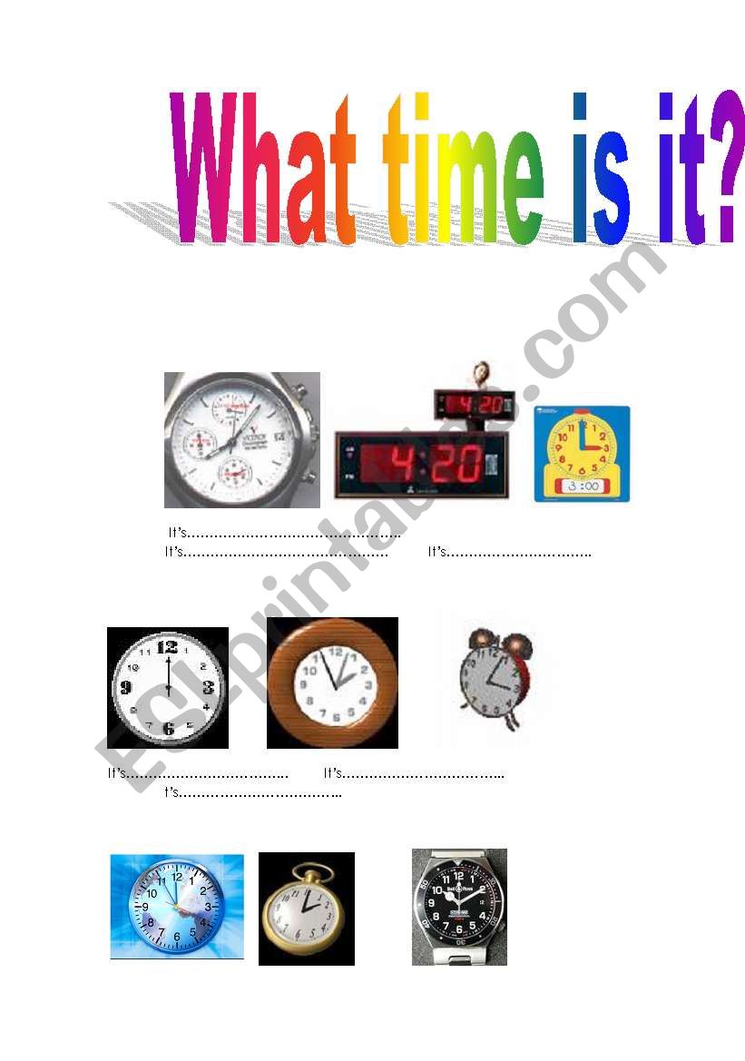 What time is it? worksheet