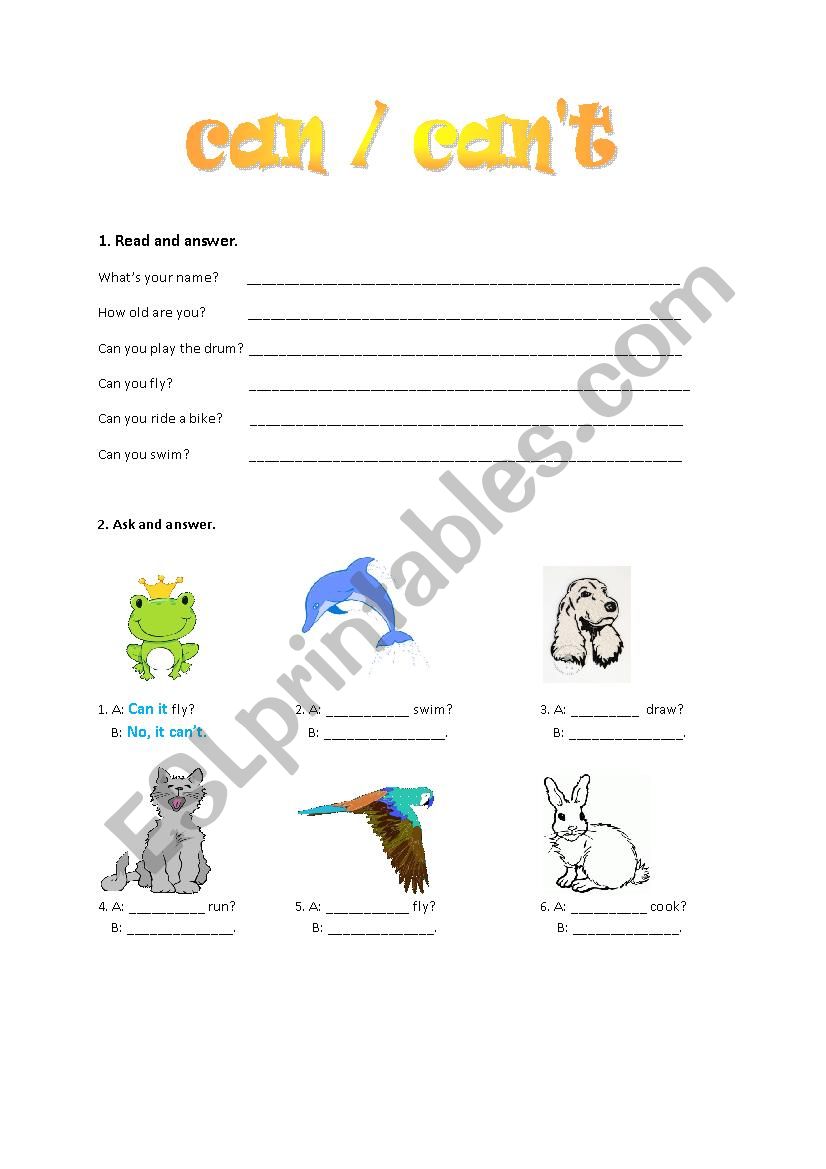 can / can´t - ESL worksheet by madmoko