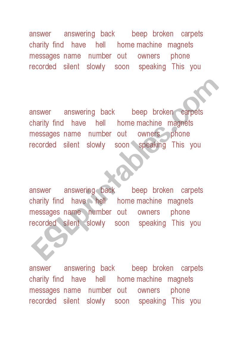 Funny answering machine messages: English ESL worksheets pdf & doc