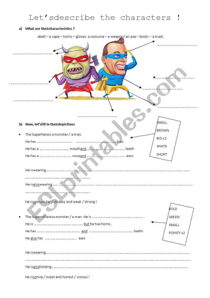 Worksheet superheroes - ESL worksheet by AOmer