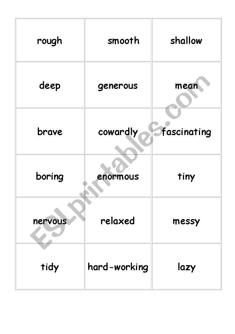 opposites flashcards worksheet