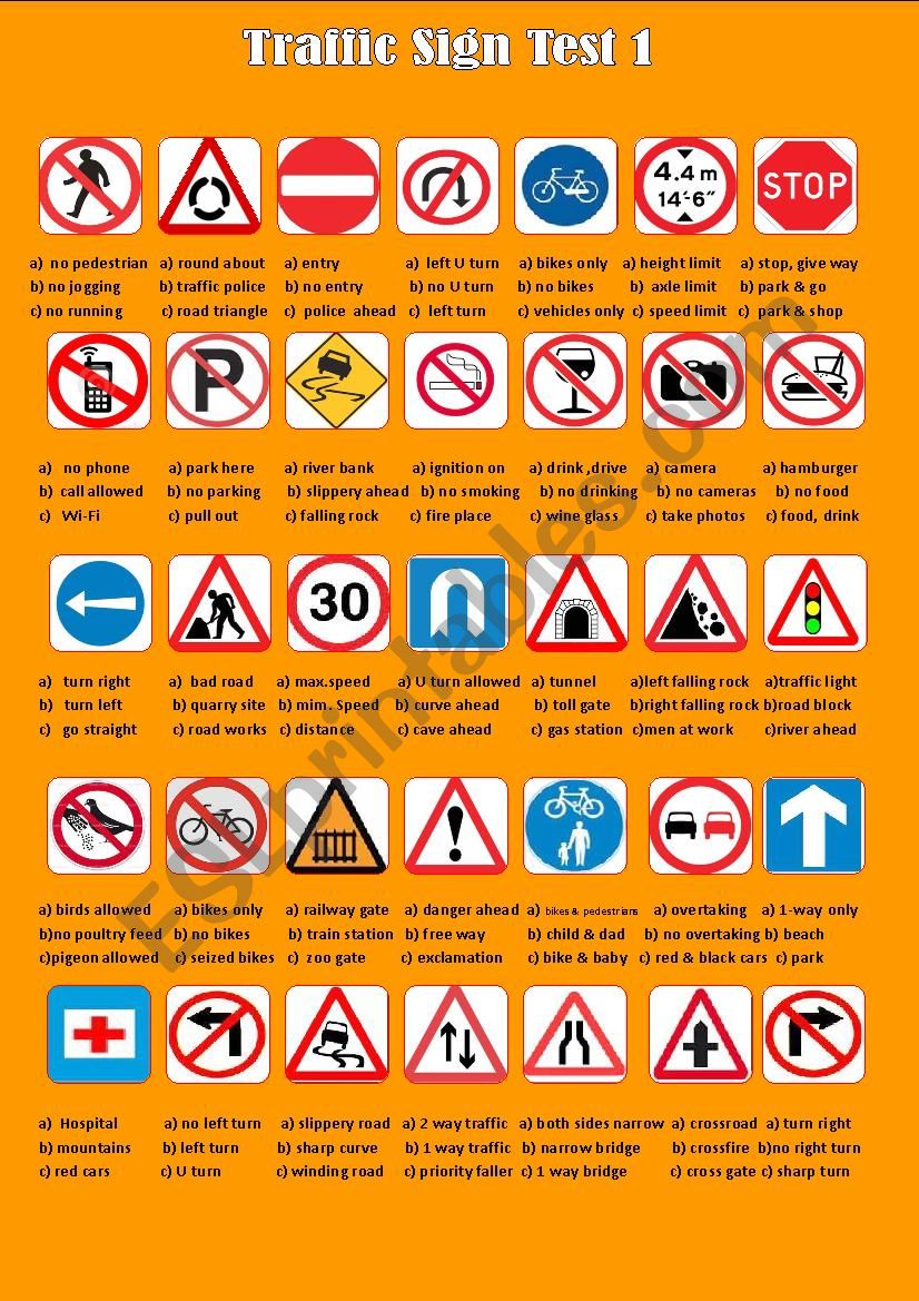 road-signs-worksheet