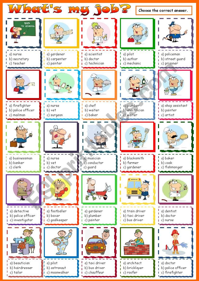 What´s my Job? - ESL worksheet by Krümel