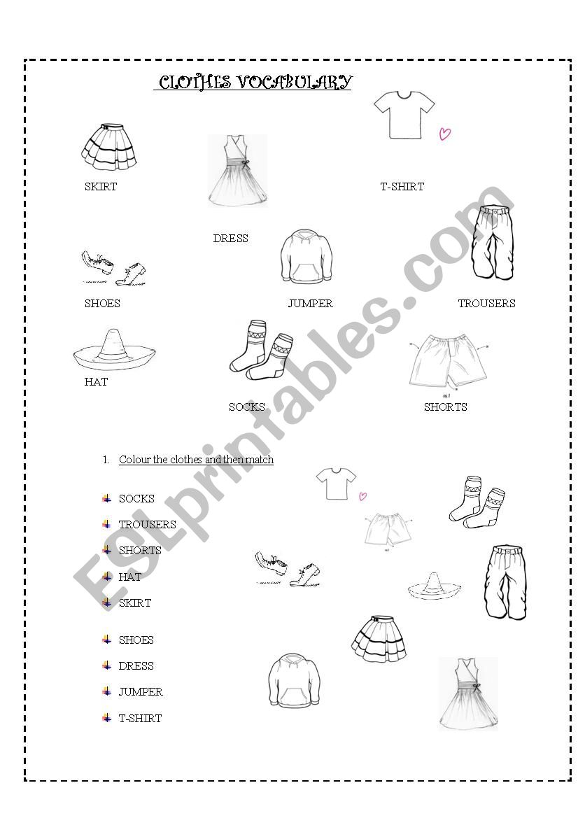 Clothes worksheet