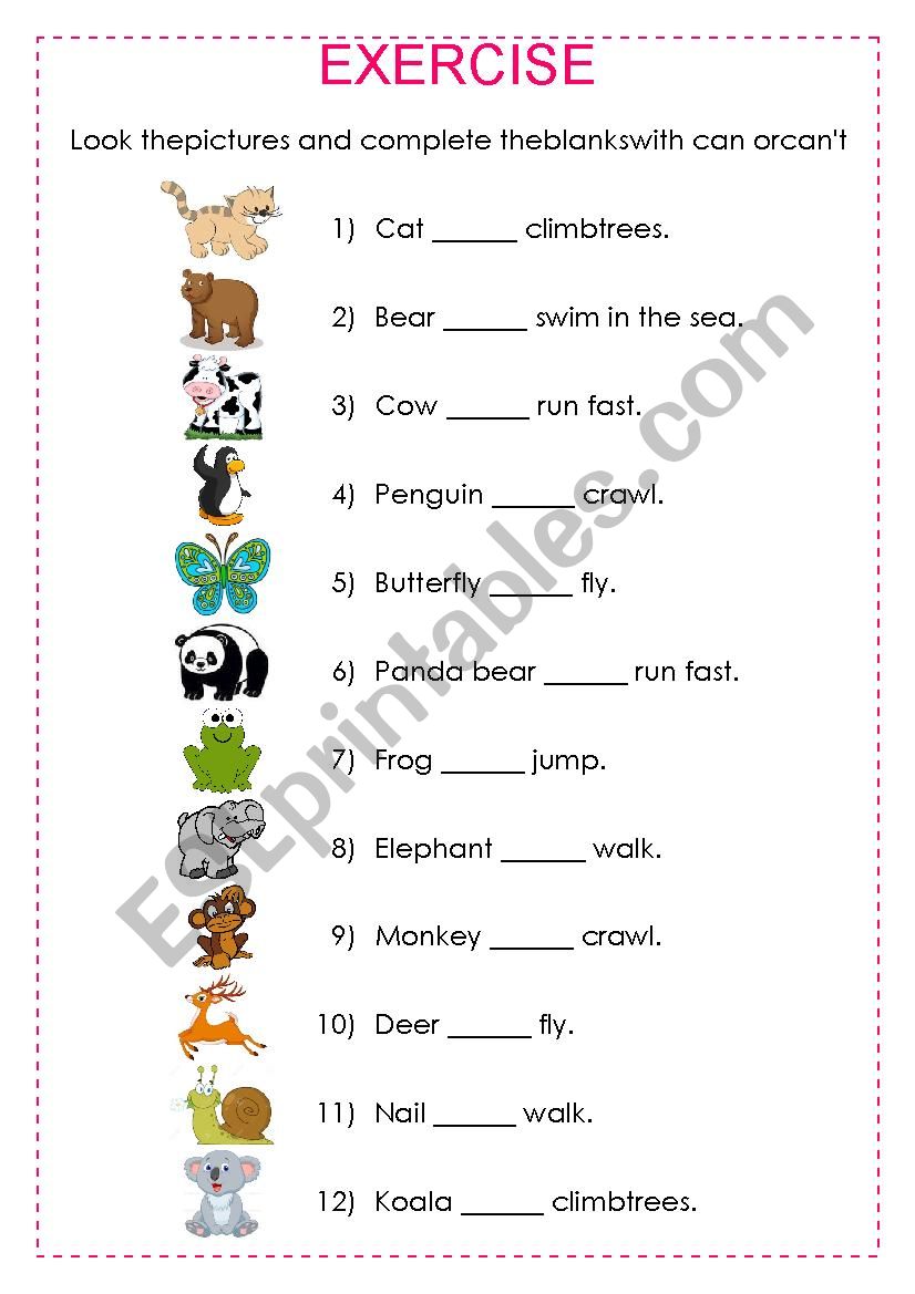 can-or-can-t-animals-esl-worksheet-by-marparise