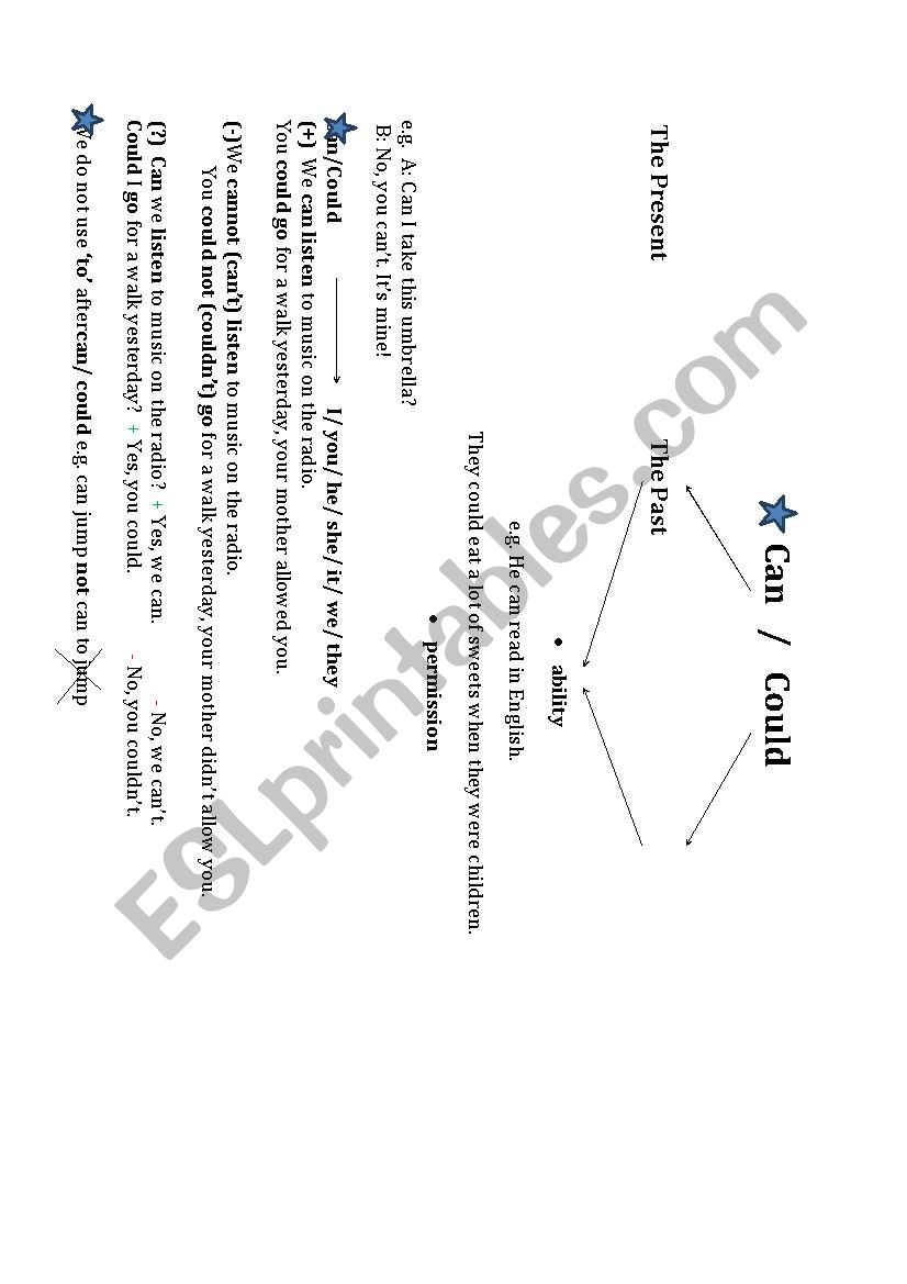 Modals: can/could worksheet