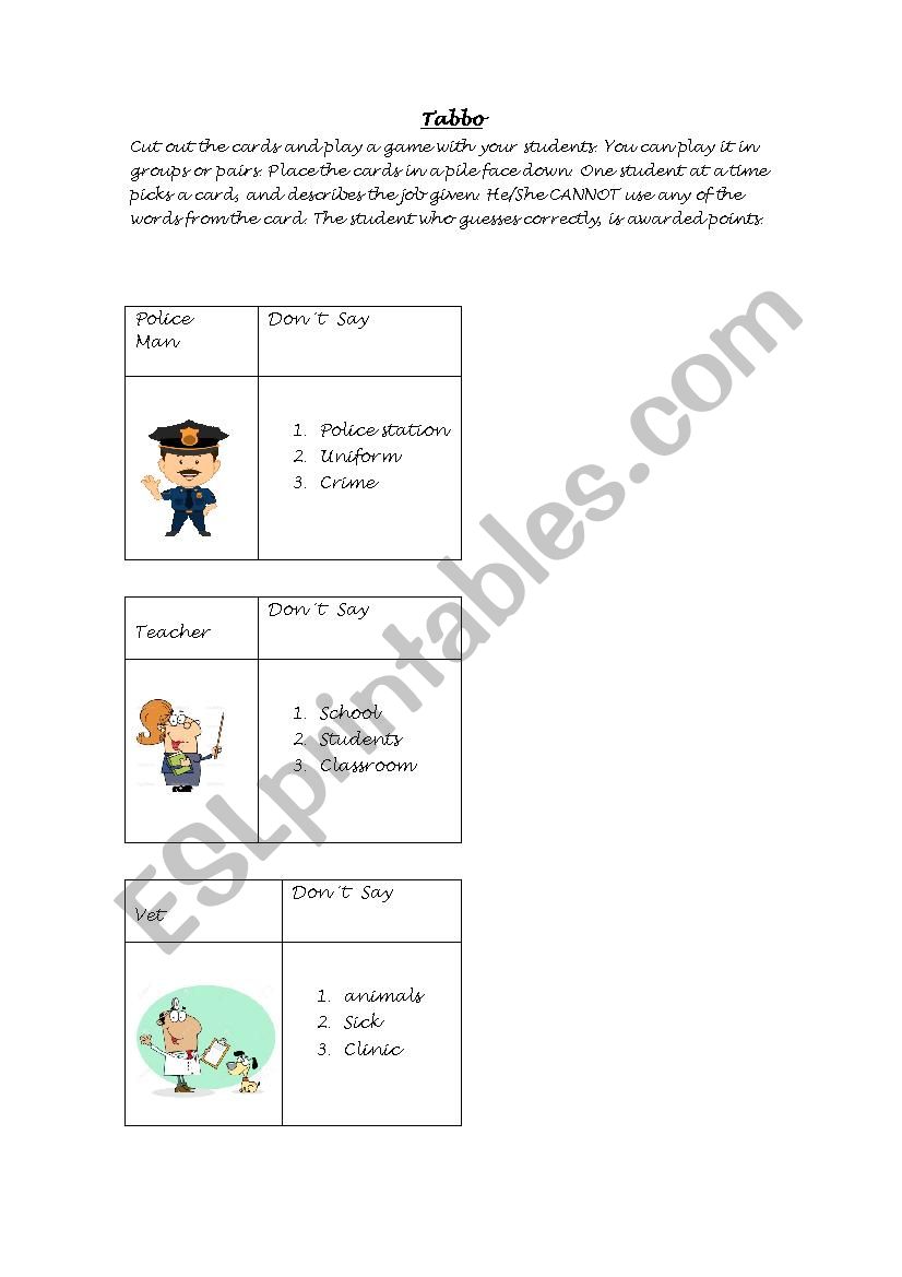 Tabbo  worksheet