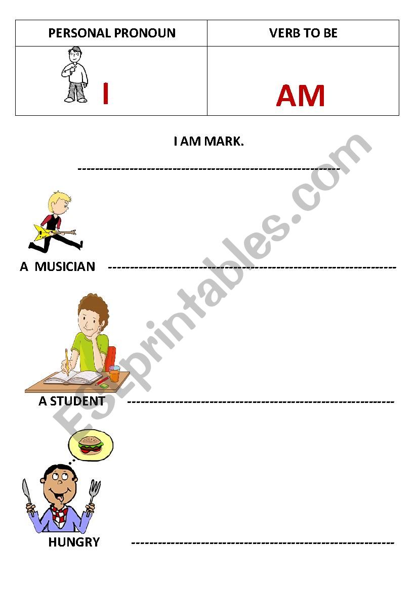 VERB TO BE - I AND YOU - ESL worksheet by karolinetitonele