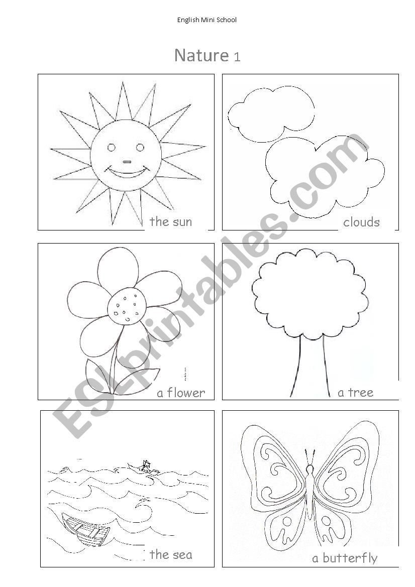 nature vocabulary sheet with pictures esl worksheet by atoutlinga