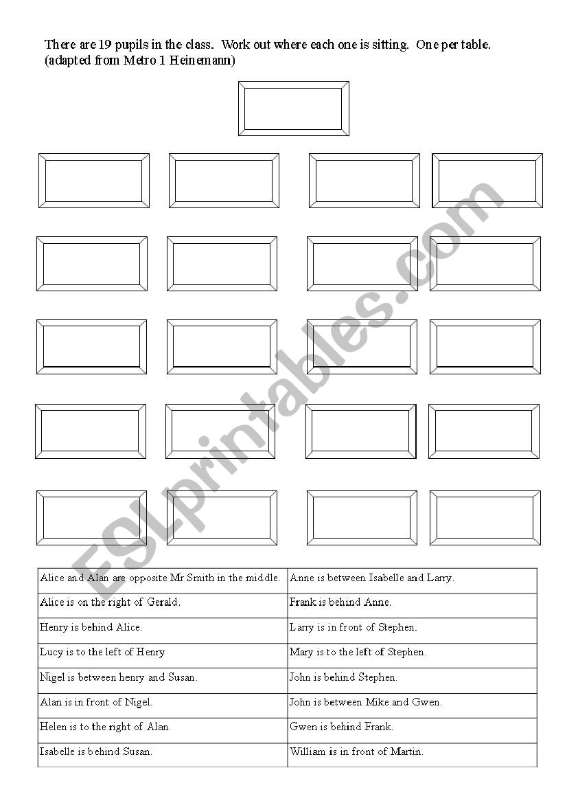 Prepositions worksheet