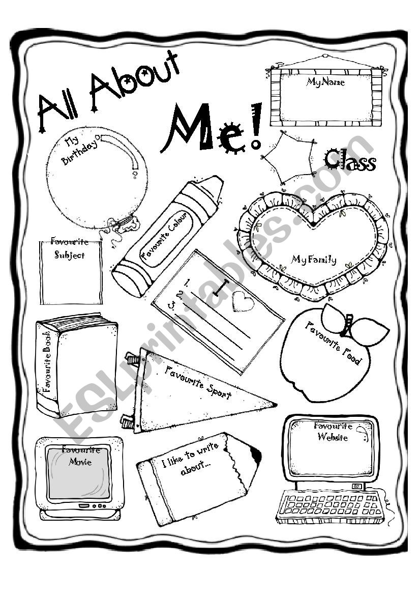 All about me ESL worksheet by waterforelephants