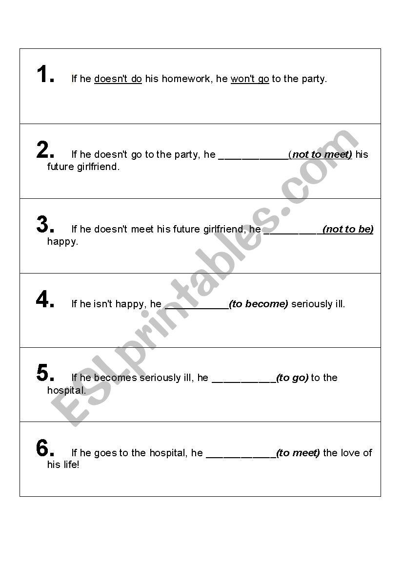 1st conditional (if...will) worksheet