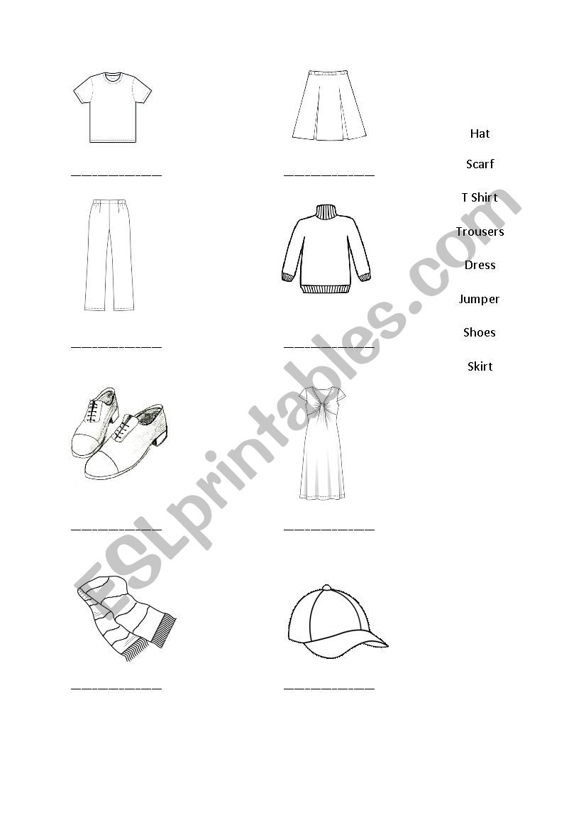 Clothes worksheet worksheet